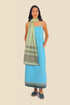Embroidered shawl in cotton gauze.